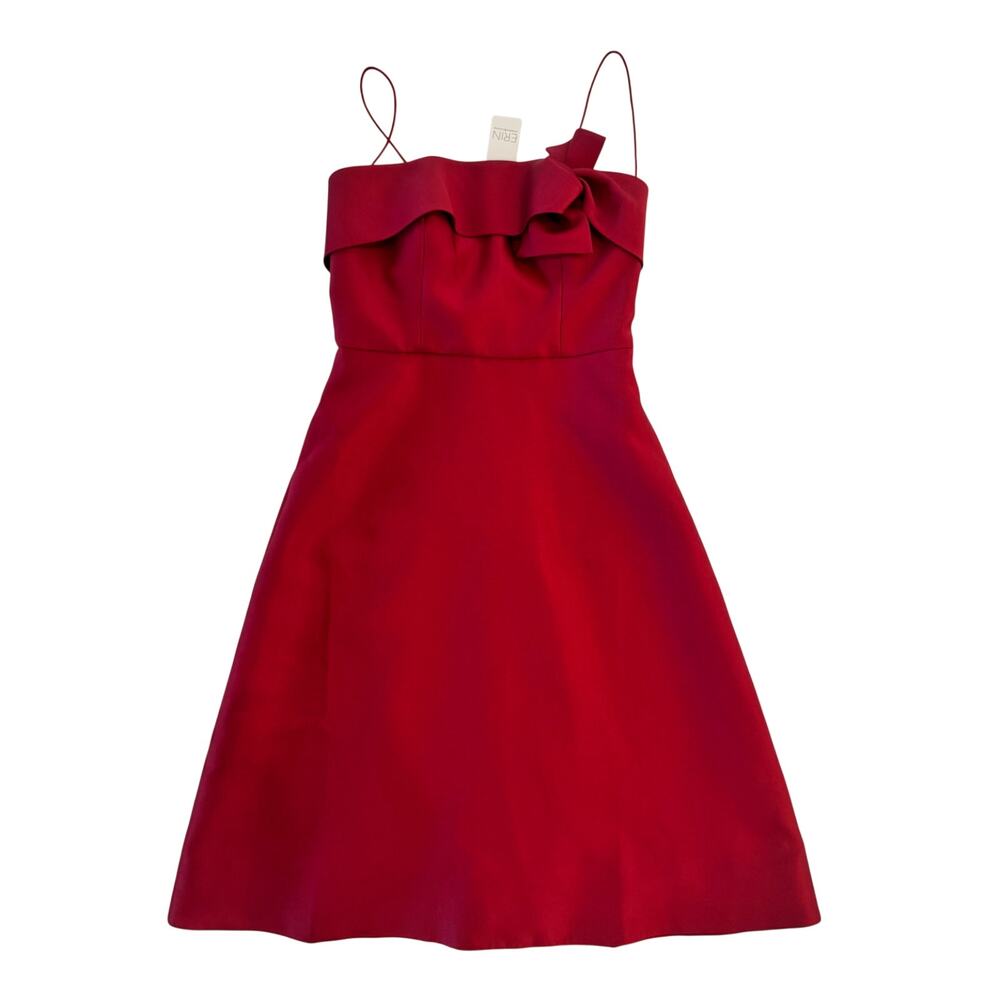 Erin Fetherston Ruscha Strapless Fit Flare Dress Bow NWT 10 Red Holiday Event - Picture 2 of 16
